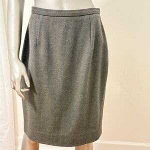 Valerie Stevens Classic Brown 100% Wool‎ Tweed Lined Pencil Skirt Size 8